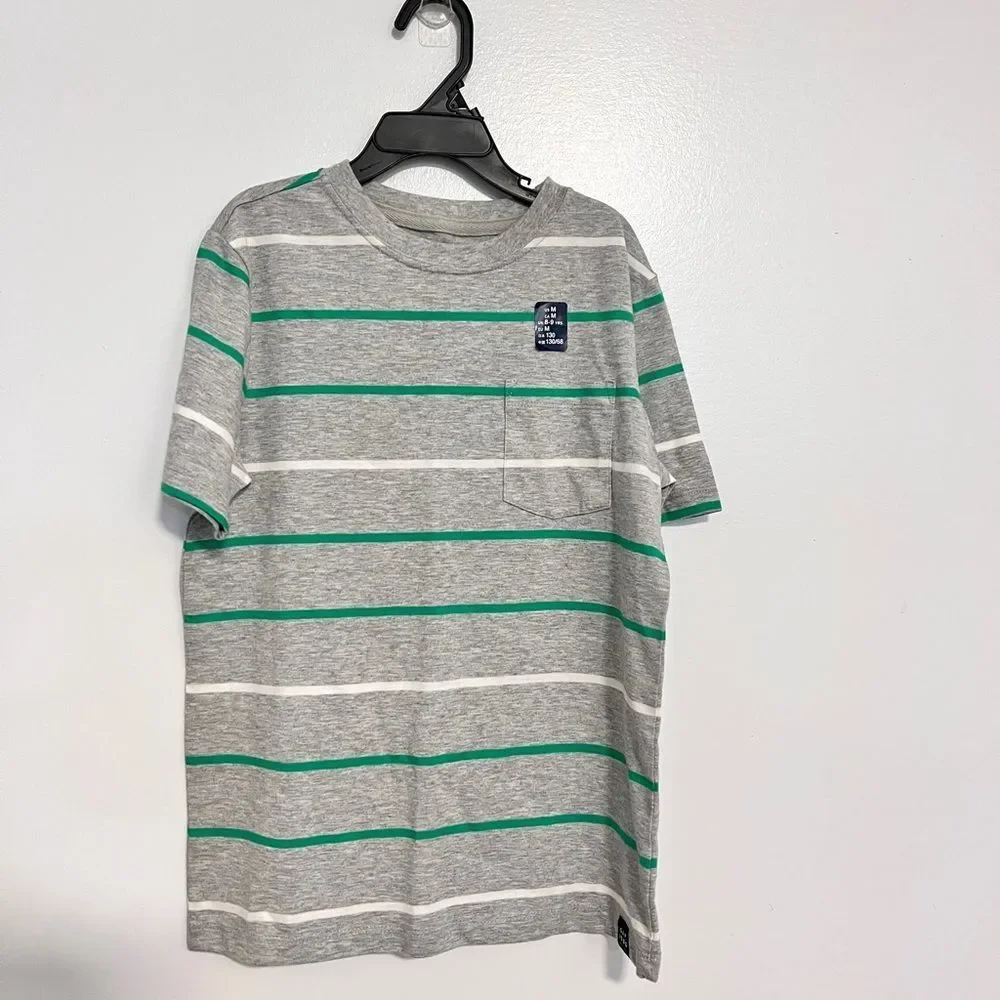 (2) GAP Kids Boys Stripe Cotton T Shirt Lot Sz M (8-9 Y)
